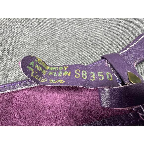 Vintage Anne Klein by Calderon Purple Leather Belt - Picture 2 of 11